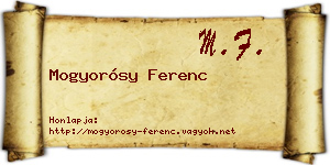 Mogyorósy Ferenc névjegykártya