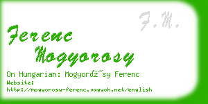 ferenc mogyorosy business card